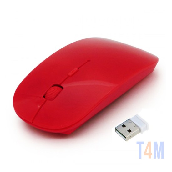 OFFICE MOUSE 2.4GHZ APPLE SHAPED WIRE LESS MOUSE 10M RANGE VERMEHLO